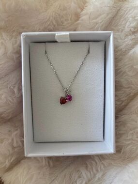 Ryze cherry heart necklace sterling silver